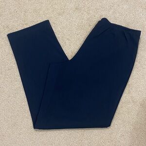 NWOT EILEEN FISHER Organic Cotton Cropped Pants w Side Zipper NAVY Size L